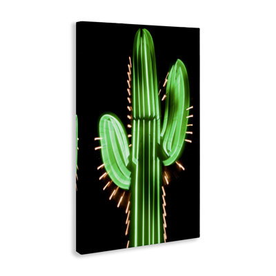 Neon Lights Cactus Floater Canvas by Danita Delimont