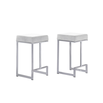 John-Henry Upholstered Counter Stool with Metal Frame