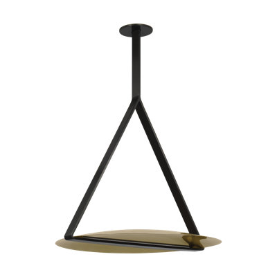 Peter Bristol Cymbal 1-light X-Large Pendant in Dark Bronze/Natural Brass with Brass shade
