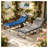 Set of 2 Adjustable Folding Outdoor Chaise Lounge Chairs with 5-Position Backrest, Blue Brown and Gray Mesh Pool Loungers-1819938110