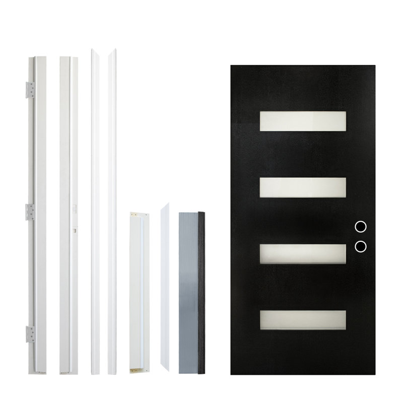 Porte extérieure en fibre de verre durable, conception moderne pour l'entrée de la maison