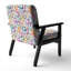 Chaise rembourrée multicolore à motifs géométriques carrés