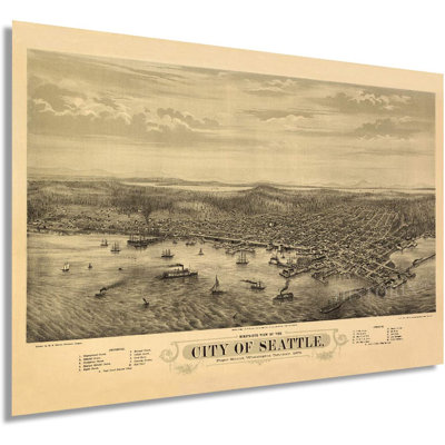 «1878 Seattle Washington Map», art mural sur papier