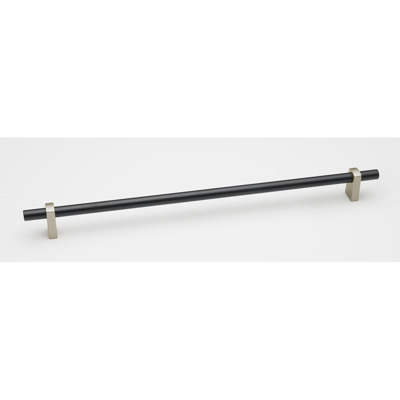 Poignée d'électroménager Vita Bella, Nickel mat / noir mat, 12"