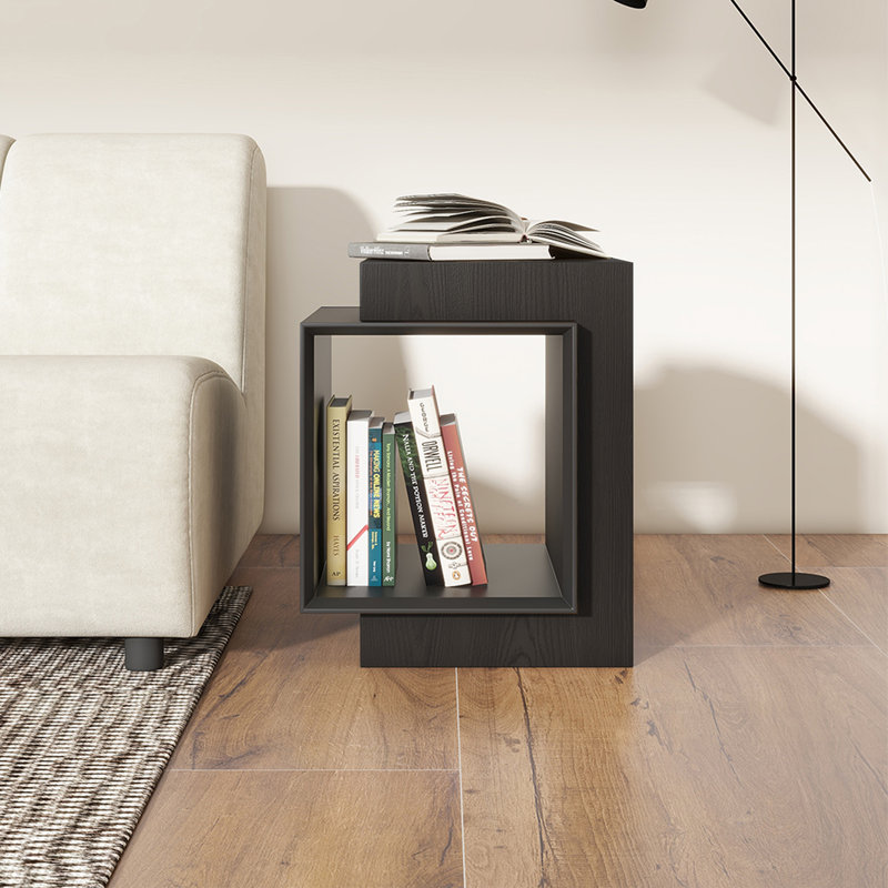 Mid Century Modern Wood End Table, Black