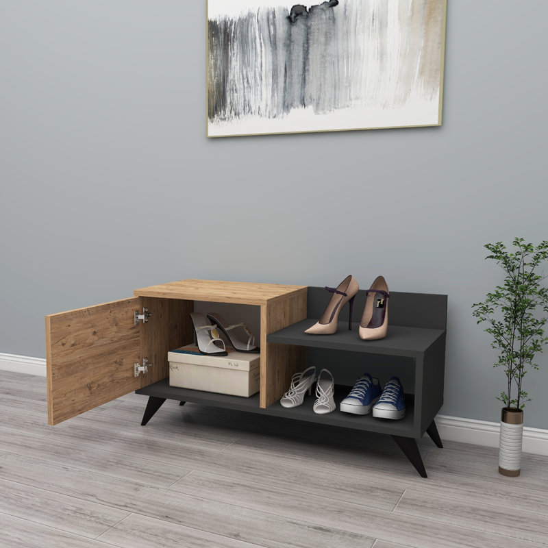 6 Pair Shoe Storage, Beige/Dark Gray