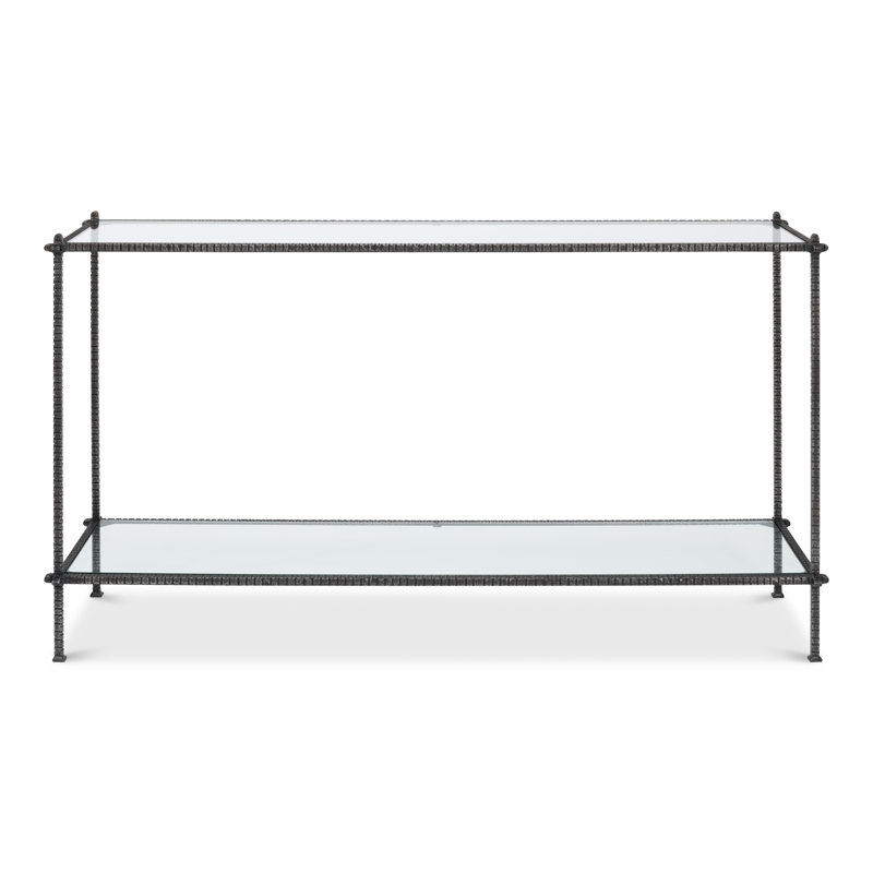 Hand Chased 60'' Glass Top Console Table