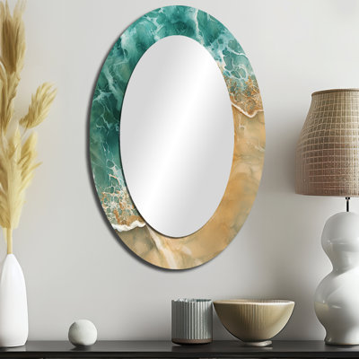 Miroir mural Coastal Spiral Emerald Seashell II - Coastal