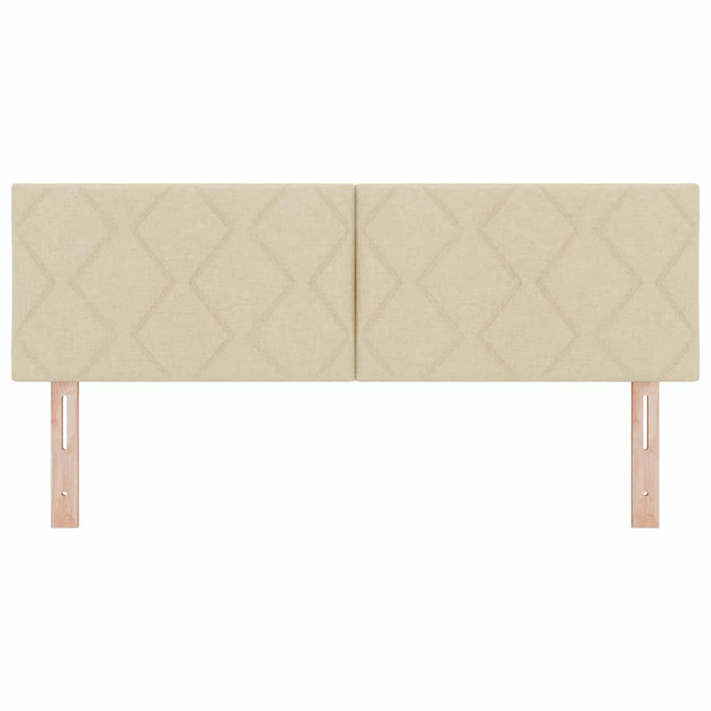 Fabric Headboard Geometric With Headboard Fabric, King, Cream