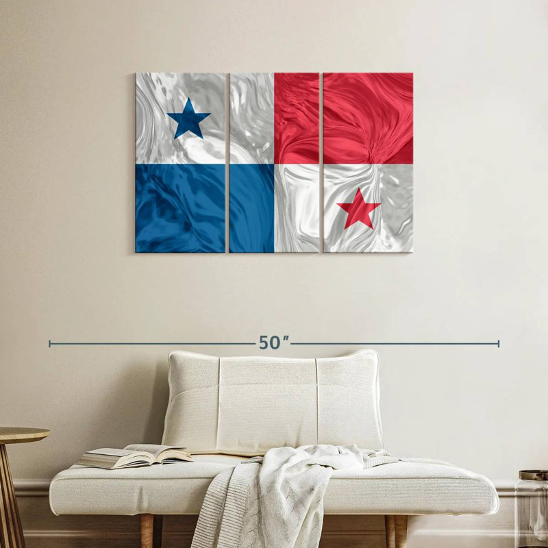 Illusion d’optique Drapeau de Panama, H 24 po x l 38 po