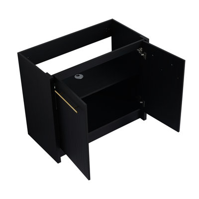 Bathroom Vanity 36 Inch Black Chestnut - Freestanding, Practical Storage 36" Ample Space