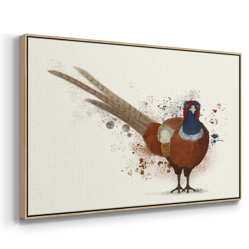 Pheasant Splash 7, reproduction d'art sur toile, H 25 po x l 37 po x P 2 po, Naturel