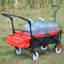 Chariot de jardin pliant portatif - Chariot extérieur avec frein de secours à roue avant et capacité de charge de 150 livres - rotation du porte-gobelet pliable noir + rouge