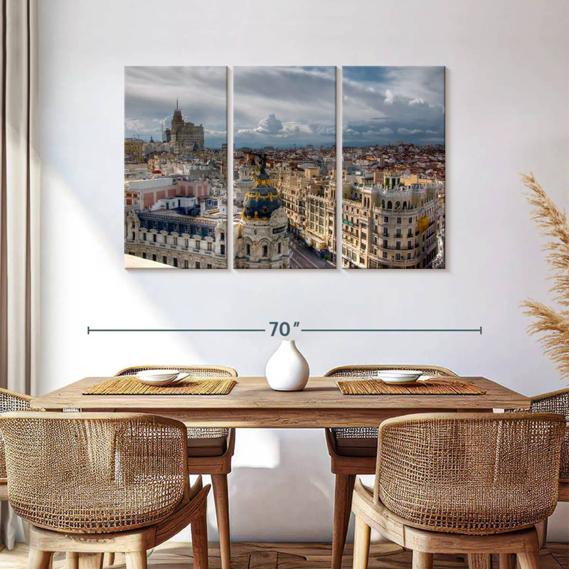 Sireci Madrid Skyline Over Gran Via, 36" H x 57" W