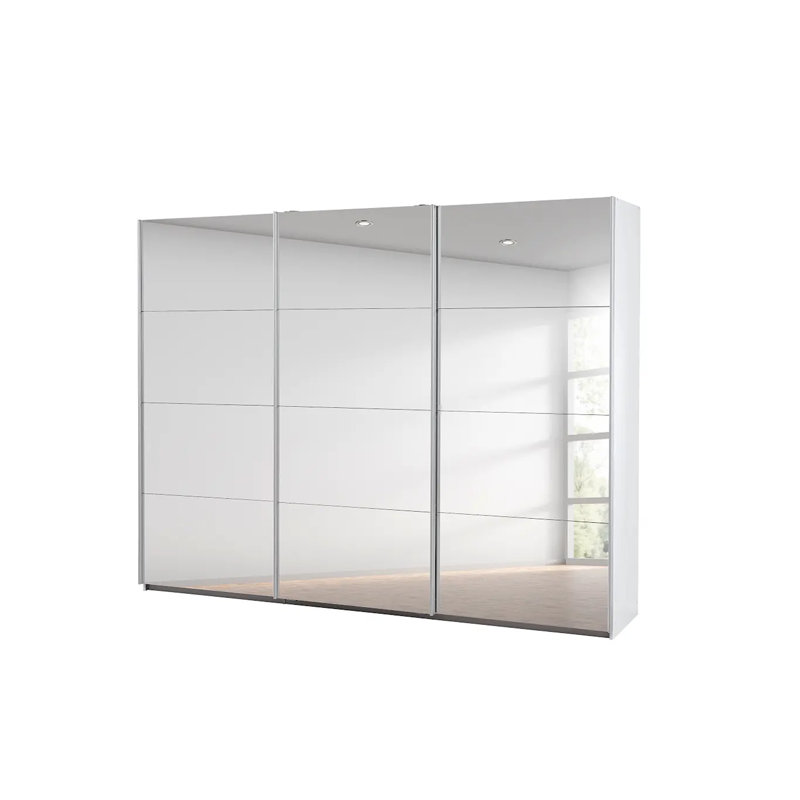 Caracas 3 Door Sliding Wardrobe, Premium, 210cm H x 271cm W x 62cm D, White
