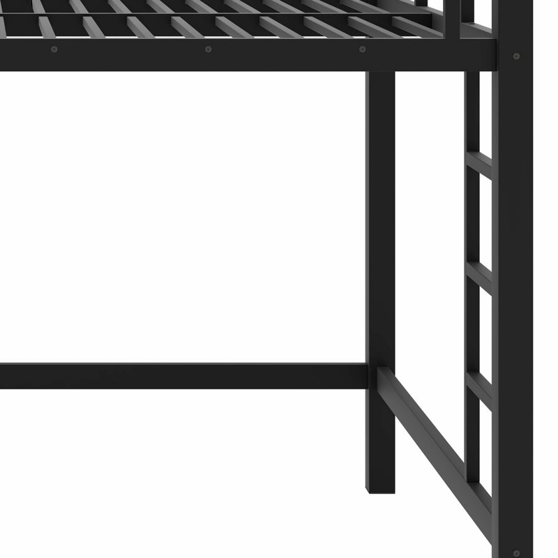 Lit mezzanine en métal avec échelle pratique et garde-corps robustes, Grand lit