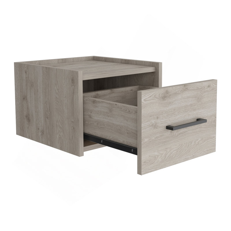 Floating Nightstand Calion, Bedroom, Light Gray, Light Gray