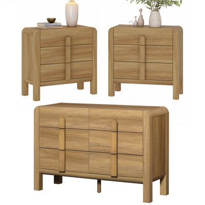 Ensemble de commode et table de chevet 3 pièces Modern