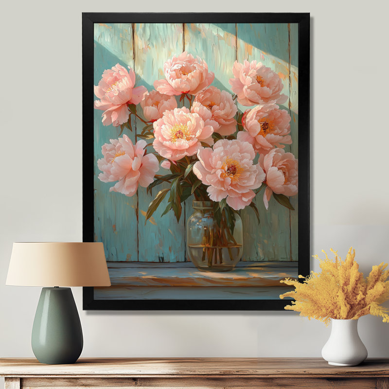 Charlemont - art mural floral, Noir, noir, noir, noir, H 20 po x l 12 po, Reproduction encadrée d'une seule photo