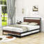 Uleena Platform Bed with Trundle and Headboard-562128391-562128390