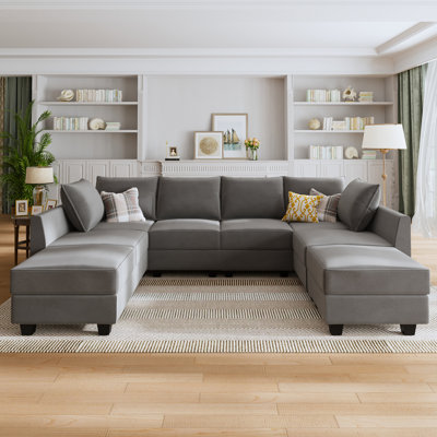 Tremee Upholstered Reversible Sectional with Plastic Legs