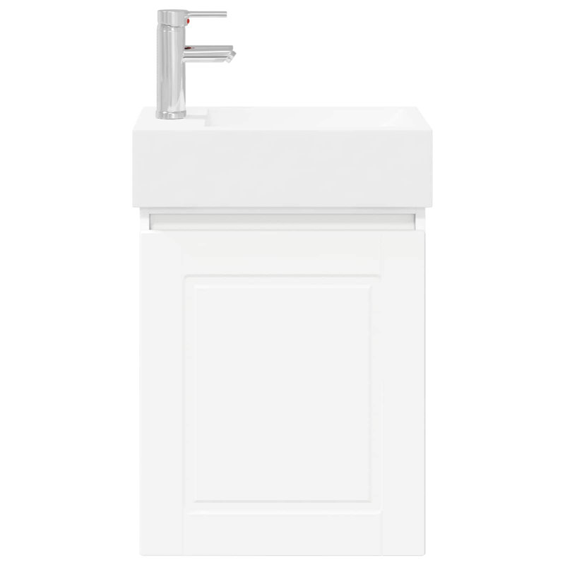 Single Bathroom Vanity with Ceramic Basin, White