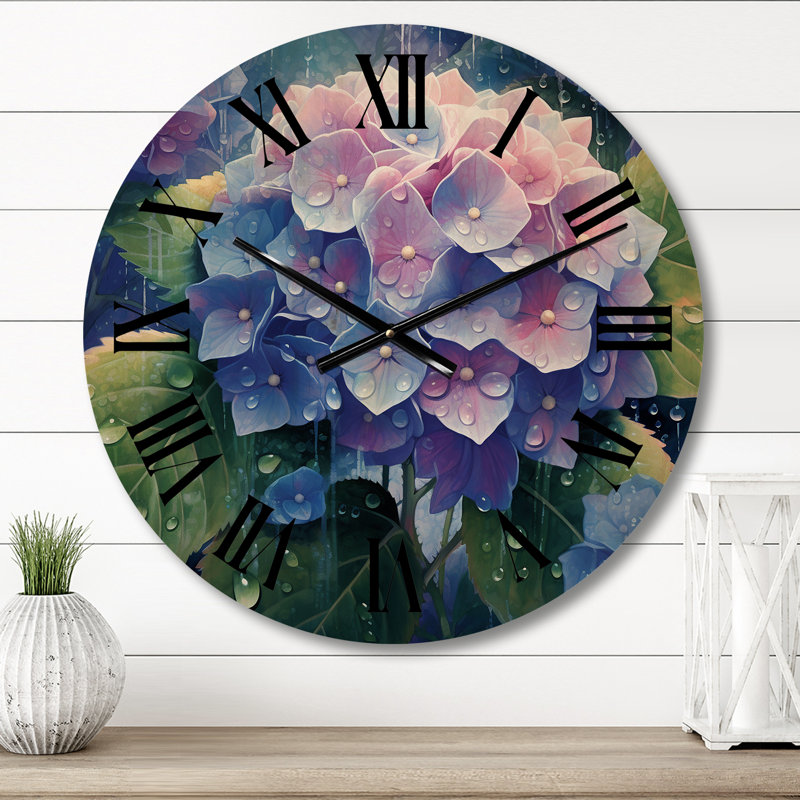 Horloge murale surdimensionnée en bleu et vert, Petit