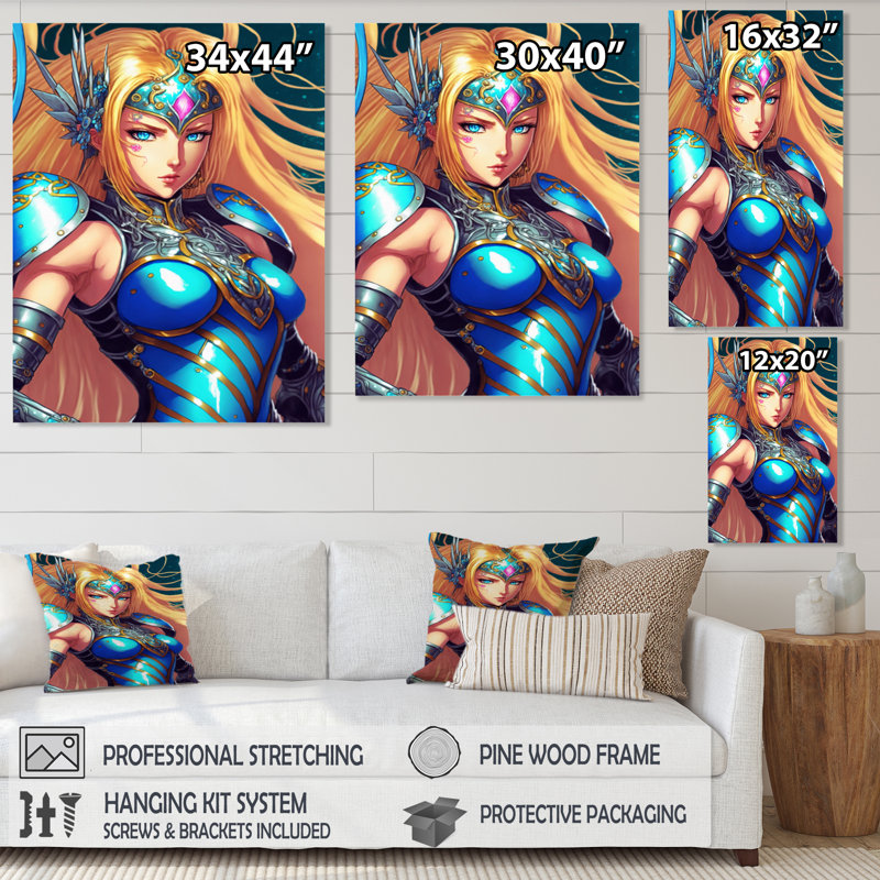«Eckhold», la reine de l'anime bleue sur toile II, H 20 po x l 12 po x P 1 po, Toile tendue