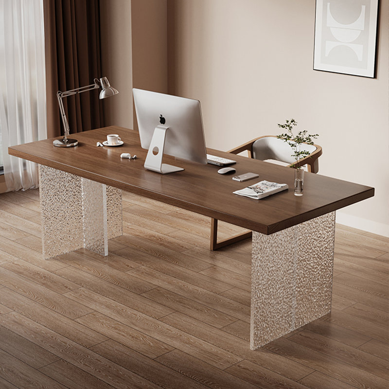 Bureaux rectangulaires en bois massif noyer, H 29,53 po x l 55,12 po x P 27,56 po