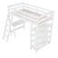 Lit mezzanine avec bureau, échelle, tablettes-104571766