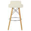 Naya Upholstered and Faux Leather Bar Stool with Solid Wood Frame