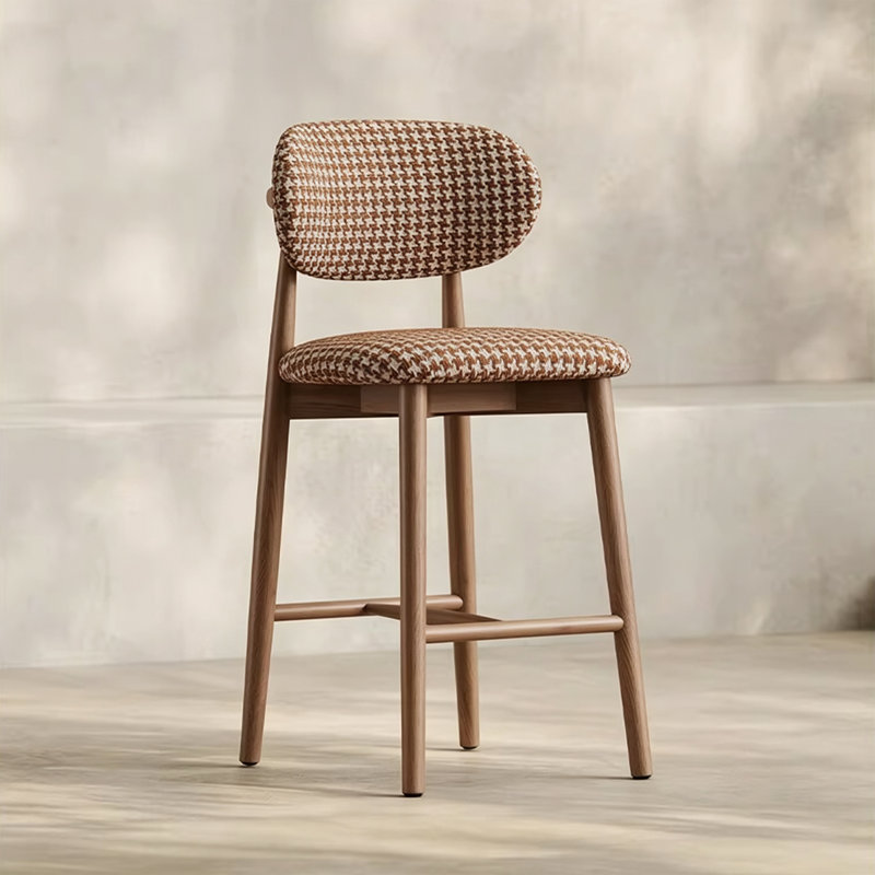 Chaise d'appoint à dossier bas en noyer (ensemble de 6), 6, 23.62"