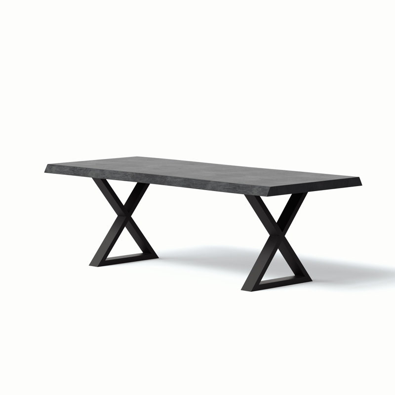 Brooks X Base Dining Table, Ebonized, 29.75"H x 92"L x 40"W, Black