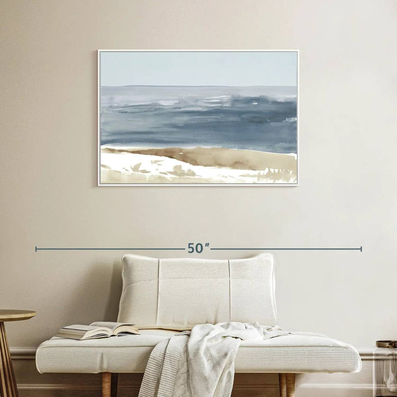 Douces côtes I, Cadre flottant blanc, 37 po x 25 po