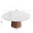 Stone Round Coffee Table Wooden Pedestal Center Cocktail Table Side Table Mid-Century Modern For Living Room & Home Decor-547985132-547985120-547985133