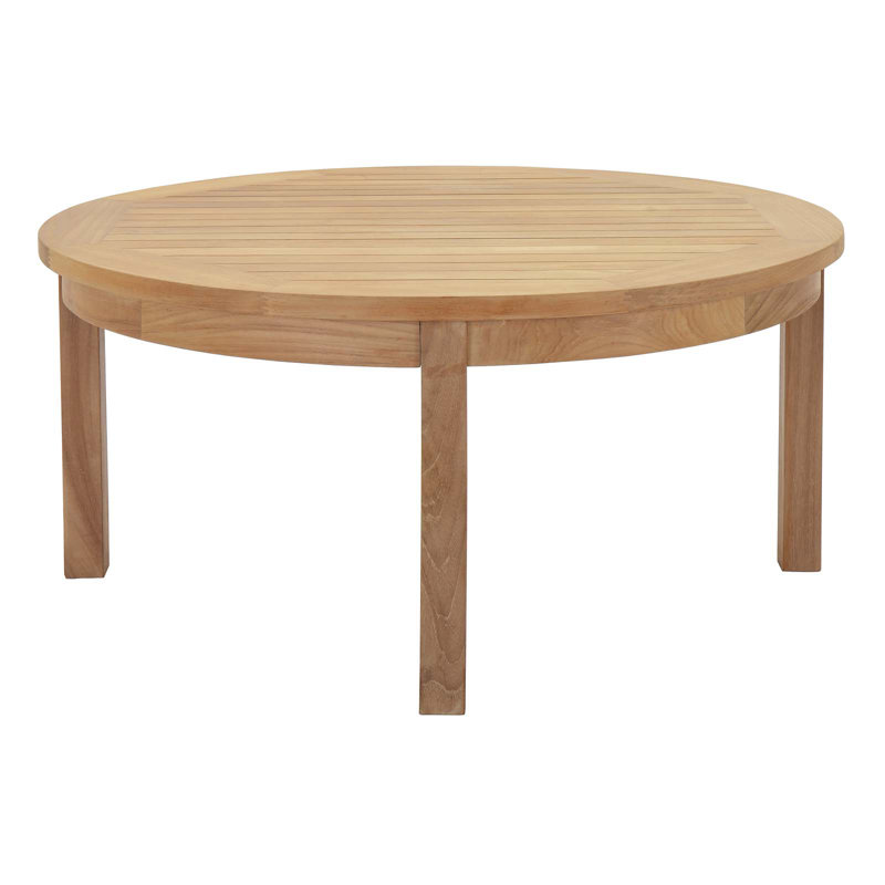 Marina Natural Teak Wood Outdoor Round Coffee Table