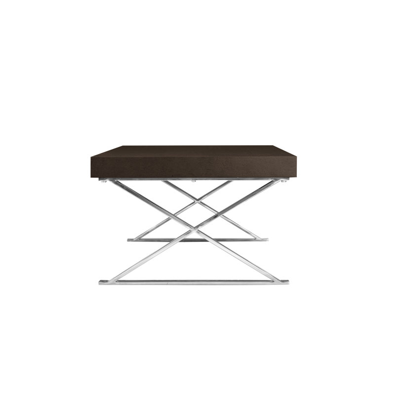 Table basse moderne à pieds croisés avec rangement Pangea Home Alexa, Espresso
