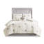 Housse de couette réversible en coton pour lit double / grand lit - 4 pièces, style, motif de broderie et de médaillon, comprend couette, 2 taies décoratives et 1 coussin, tissu lavable à la machine