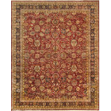Agra Hand Knotted Wool Floral Area Rug