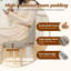 Chaise de coiffeuse pivotante à 360° sans roulettes, sans accoudoirs, en similicuir ergonomique avec pattes en métal, grise-1166554938