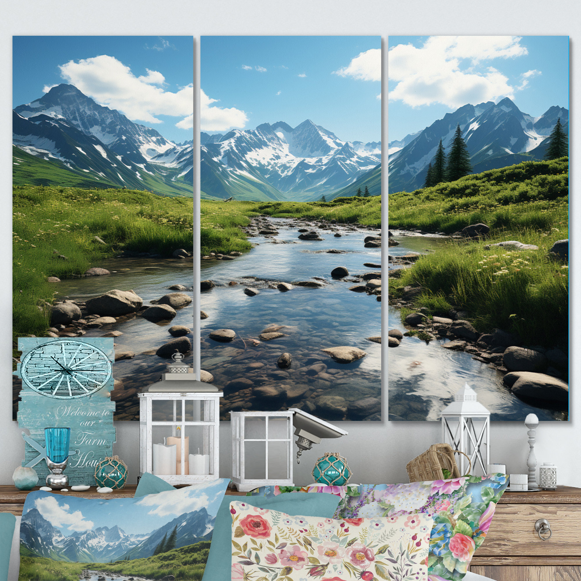Millwood Pines Alaska Landscape I On Canvas 3 Pieces Print | Wayfair