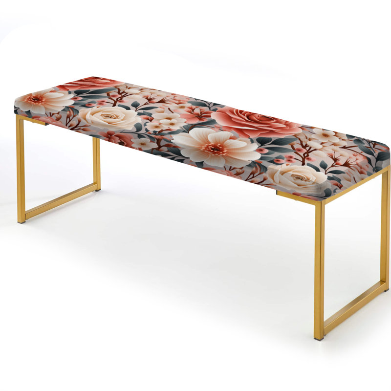 Banc rembourré or, Beige Watercolor