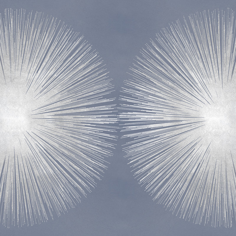 Silver Sunburst On Gray II - Wrapped Canvas Art Prints, 122cm H x 122cm W