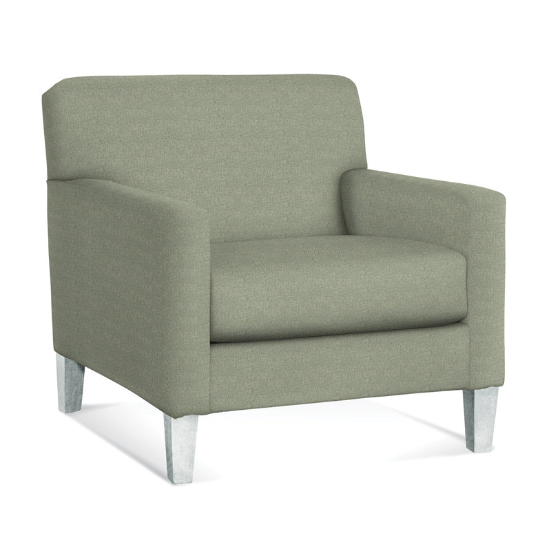 Tampa Upholstered Armchair, Frost White, Green Performance Fabric; 0851-54