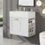 Meuble-lavabo mural 21,8 po avec lavabo, armoire flottante murale, grand tiroir, tablette réglable, porte-papier hygiénique, système de fermeture en douceur-126230276