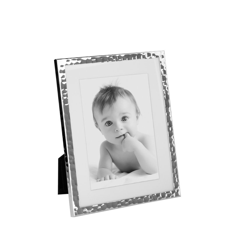 Cadre photo Milan métal argenté lisse 7X9, H 9,44 po x l 7,48 po x P 0,79 po