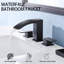Robinet de lavabo de salle de bain carré noir 8 pouces-125490388