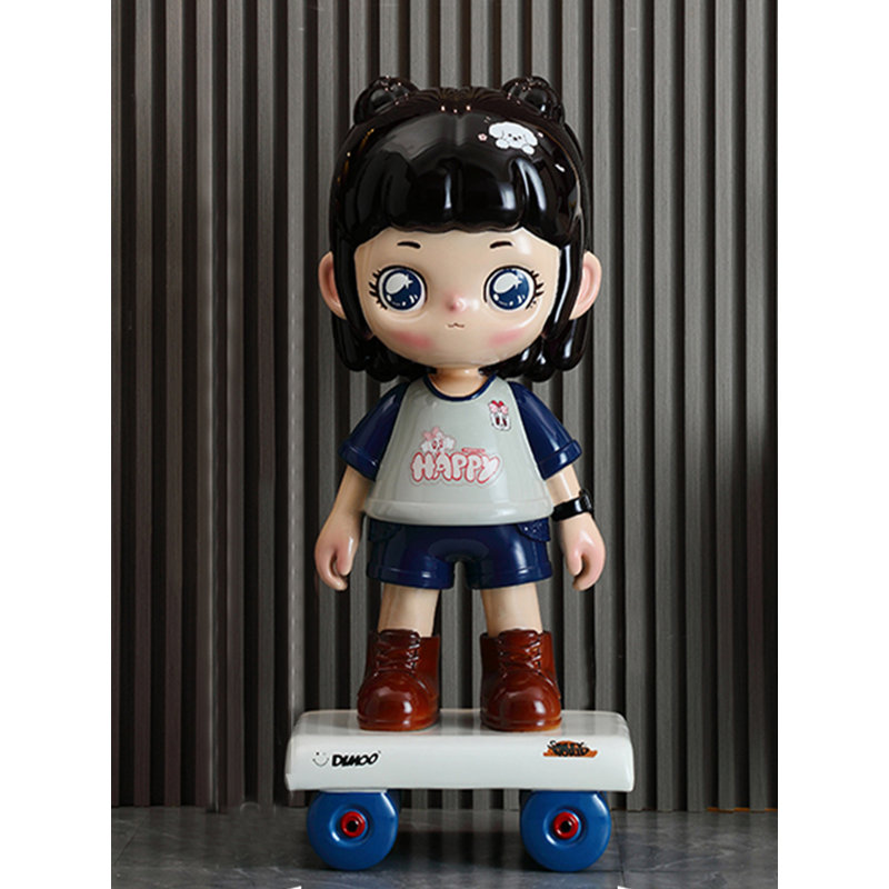 Creative Creative Skateboard Girl, Bleu / noir / rouge / gris