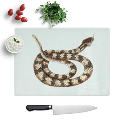 Tempered Glass Rattlesnake by Mark Catesby Chopping Board