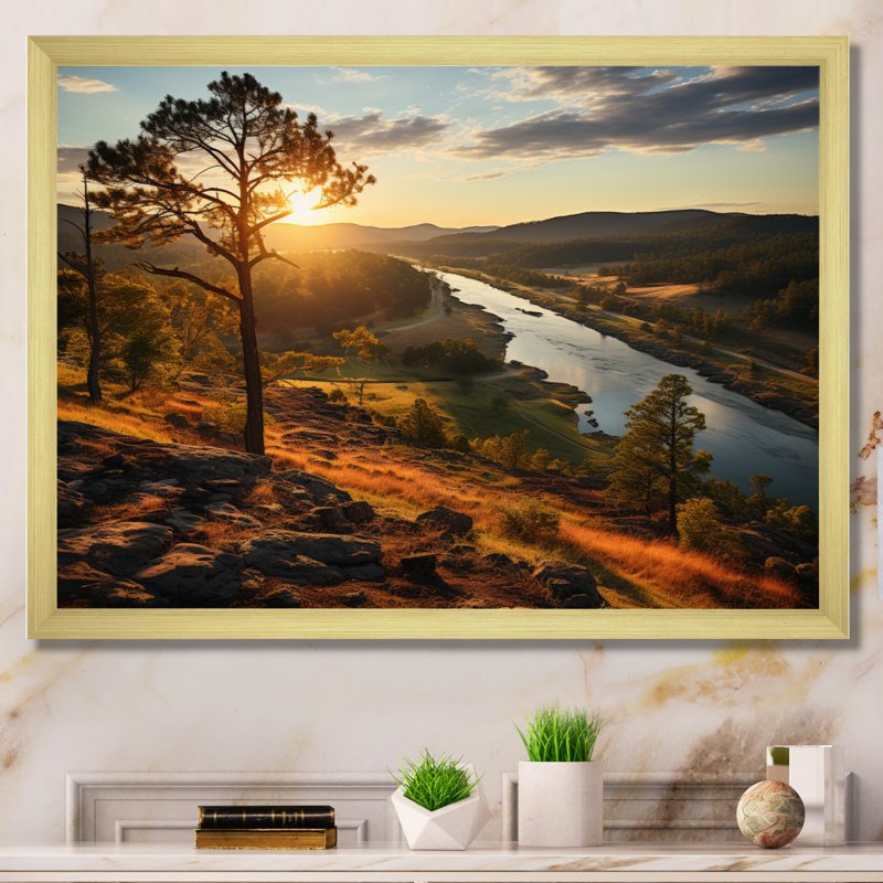 Alabama Country Landscape I - impression, H 24 po x l 32 po x P 1 po, Encadrement doré